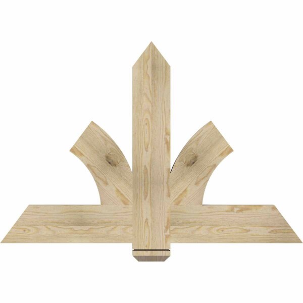 Ekena Millwork Redmond Rough Sawn Timber Gable Bracket, Douglas Fir, 48"W x 32"H x 2"D x 6"F, 16/12 Pitch GBW048X32X0206RED00RDF - main